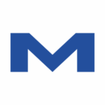 Logo ícone em formato de M azul da MAF Importadora
