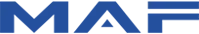 Logo completo da MAF Importadora em azul